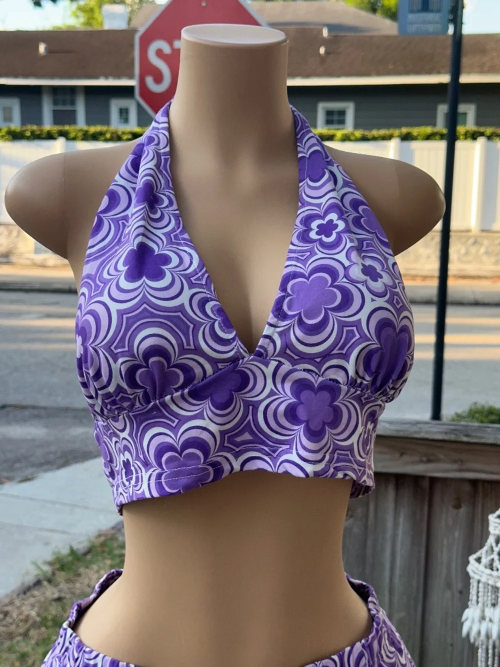Purple flower two-piece